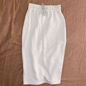 ZARA cream plush midi skirt